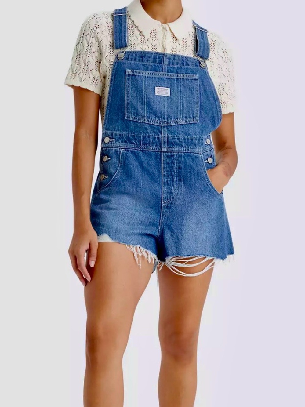 Levi's Blue Denim Short Overalls